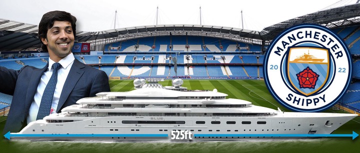 Sheikh Mansour has splashed out £500million on a megayacht so big that it would only just fit in the club’s 55,000-seater stadium