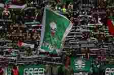 The Green Brigade are seen during the Cinch Scottish Premiership match between Celtic FC and Livingston FC at Celtic Park Stadium on December 23, 2...