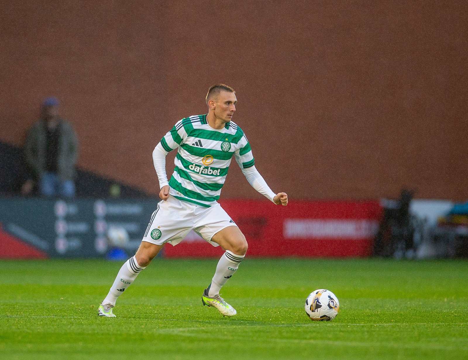 Pre Season Football Friendly, Queens Park versus Celtic; Kyle Ure of Celtic on the ball