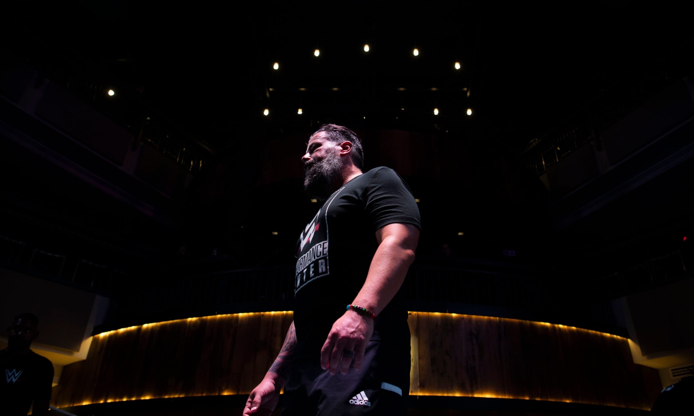 Steve Corino instructs athletes on their drills during the WWE tryouts at Wildhorse Saloon in Nashville , Tenn., Wednesday, July