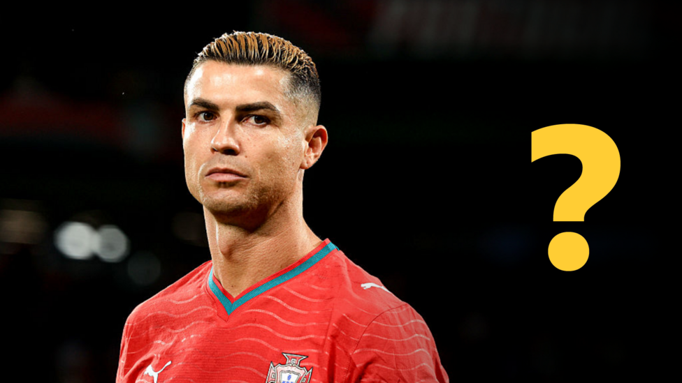 Cristiano Ronaldo for Portugal on question mark graphic