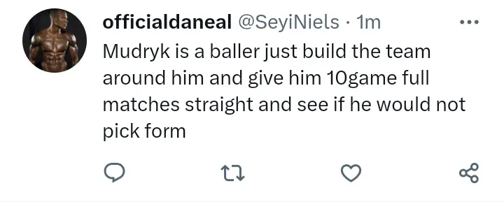 What Followers Are Saying About Mudryk After Chelsea mislay Three Consecutive Match