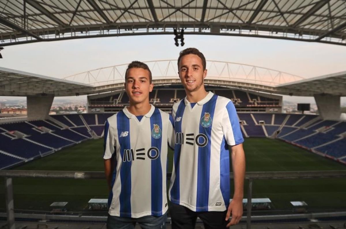 Diogo Jota with his brother André Silva during their time at Porto