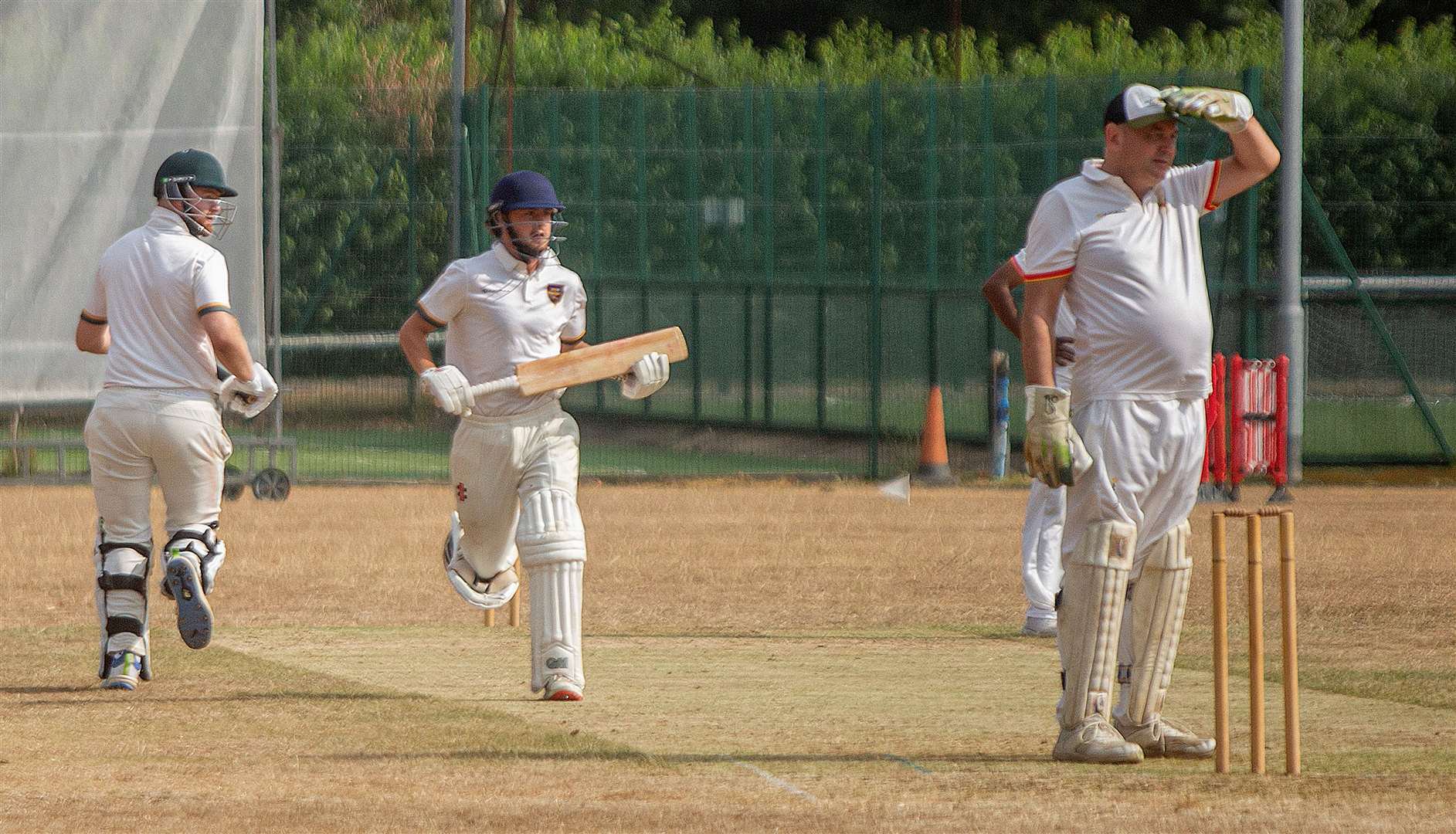 Long Itchington batting against FISSC in the Cotswolds Hills League First Division game at Tiddington on Saturday. Photo: Mark Williamson