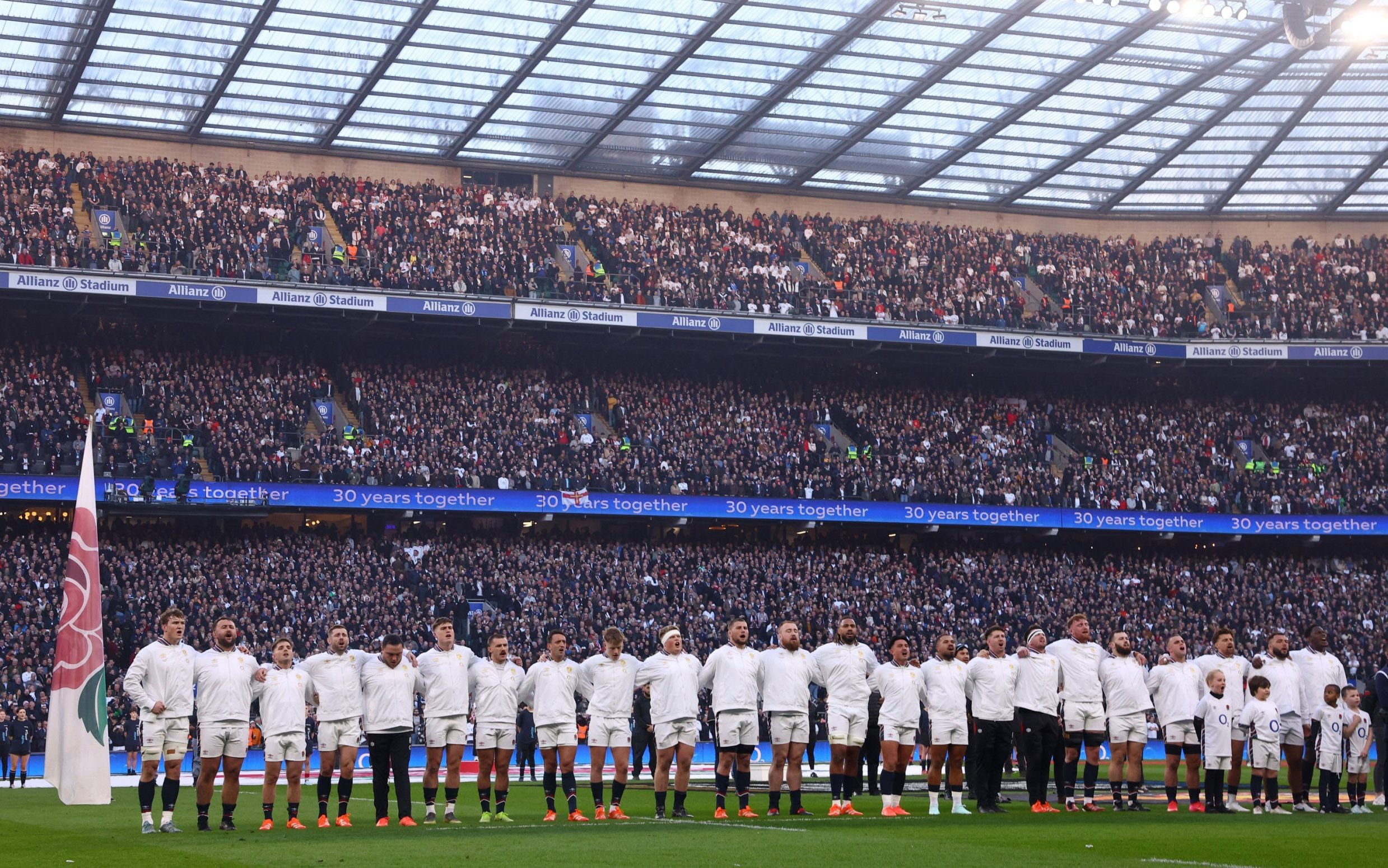 England before a Six Nations game at Twickenham in 205
