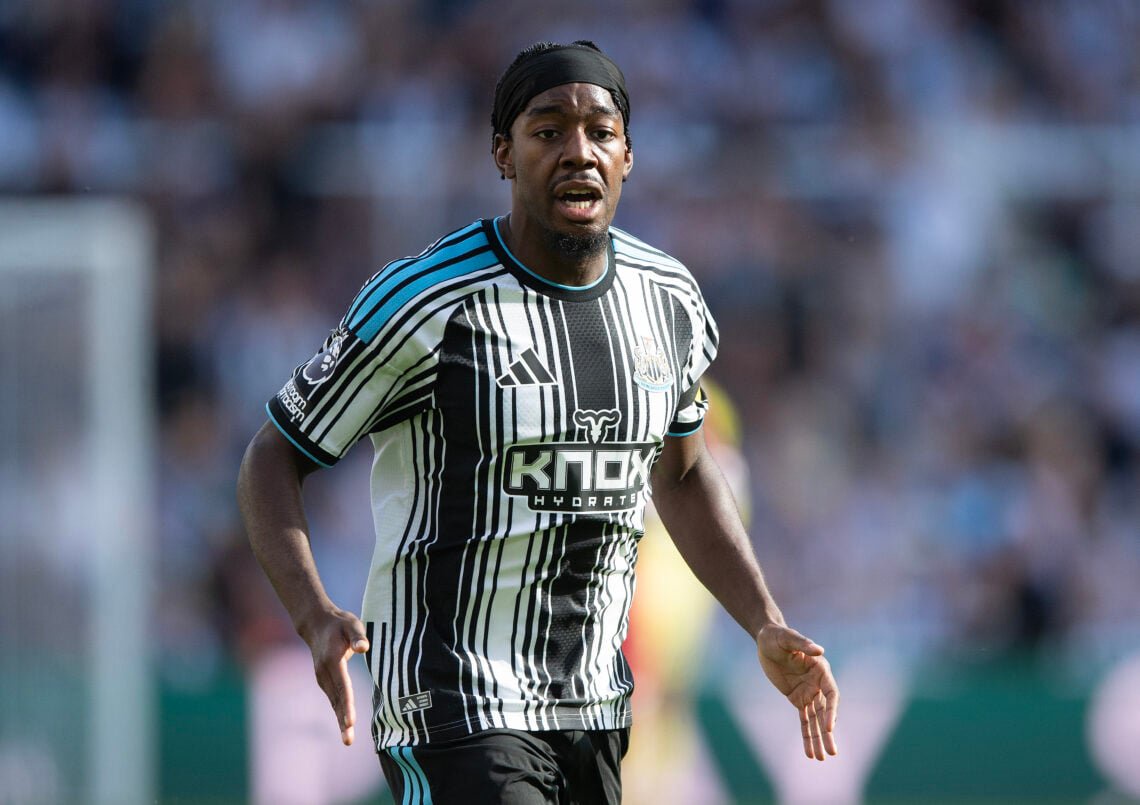 Anthony Elanga of Newcastle United during the Premier League 2026/27 match between Newcastle United and Liverpool FC at St James' Park on August 23, 2026 in Newcastle upon Tyne, United Kingdom.