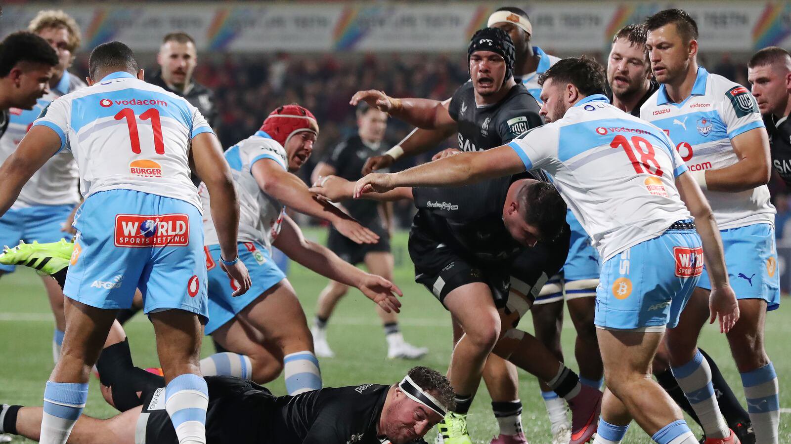 Ulster's Rob Herring scores a try against   Vodacom Bulls during Saturday night's BKT United Rugby Championship match at Affidea Stadium, Belfast