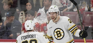 Bruins’ defenseman Brandon Carlo’s day: Wife gives birth in morning, he scores goal in evening