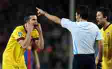 Robin van Persie was infamously sent off in a Champions League tie between Arsenal and Barcelona