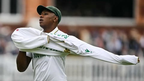 Kagiso Rabada ऑस्ट्रेलिया के खिलाफ साउथ अफ्रीका के तीसरे टेस्ट मुकाबले में बल्लेबाजी करते हुए