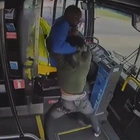 Pulse-pounding video captures deranged passenger attacking driver on bus before it crashed into building