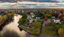 Aerial panorama of Plattsburgh