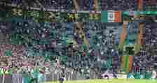 The Green Brigade supporters stands almost empty during the pre-season friendly match between Celtic and Athletic Bilbao at Celtic Park on August 1...