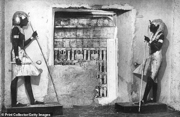 The first sight of the tomb when the door was broken down