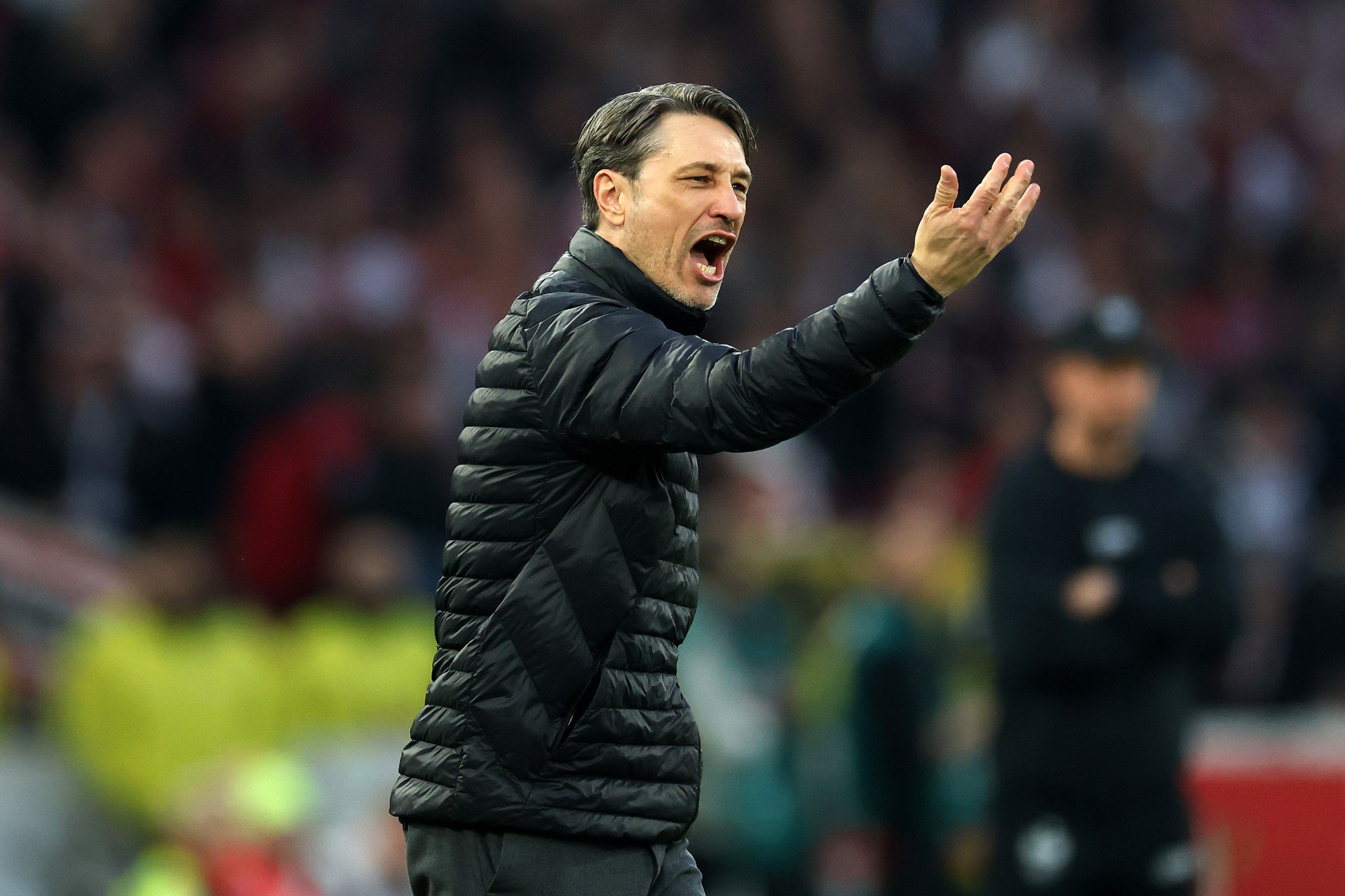 STUTTGART, GERMANY - APRIL 04: Niko Kovac, Head Coach of Borussia Dortmund, reacts during the Bundesliga match between VfB Stuttgart and Borussia Dortmund at MHPArena on April 04, 2026 in Stuttgart, Germany. (Photo by Alexander Hassenstein/Getty Images)