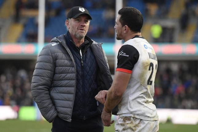 LEEDS, ENGLAND - FEBRUARY 02: Sonny Bill Williams of Toronto Wolfpack talks with his manager, Brian McDermott after the Betfred Super League match between Toronto Wolfpack and Castleford Tigers at Emerald Headingley Stadium on February 02, 2020 in Leeds, England. (Photo by George Wood/Getty Images)
