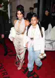 Kim Kardashian and North West are seen leaving the Ritz Hotel on May 01, 2023 in New York City. 