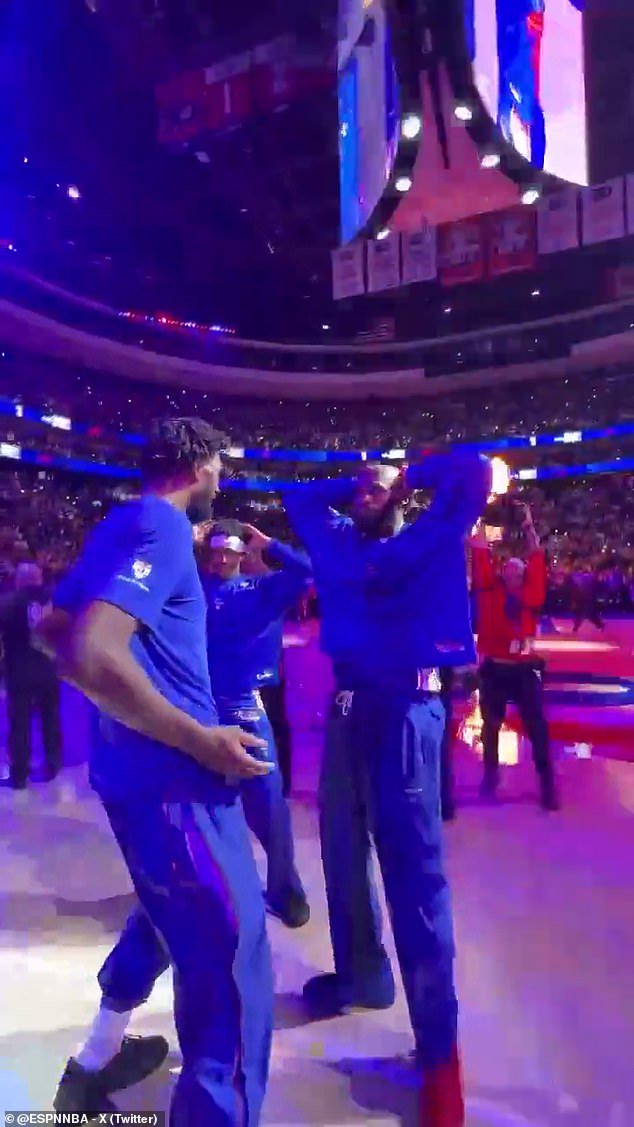 LeBron James left fans stunned after debuting a bizarre handshake with Joel Embiid