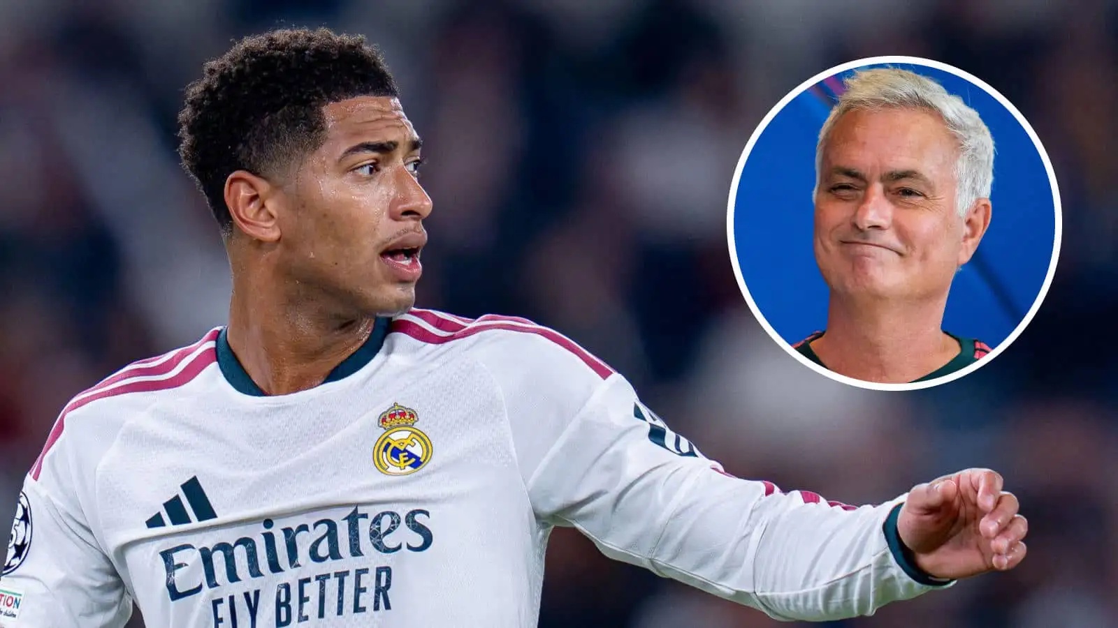Real Madrid star Jude Bellingham and manager Jose Mourinho