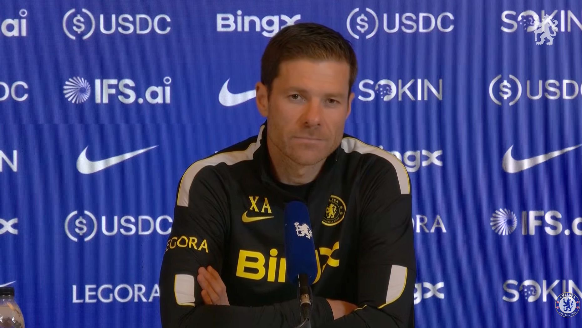 Xabi Alonso in a home press conference
