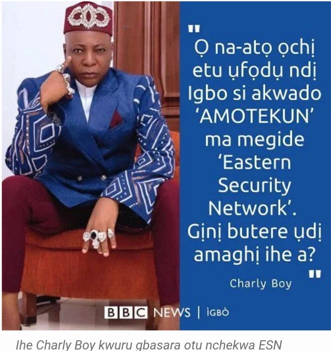 “Eastern Security Network” – Charly Boy Speaks With BBC Igbo