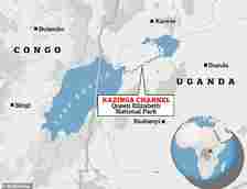 Three-legged Jacob and his brother Tibu crossed the Kazinga Channel at Uganda's Queen Elizabeth National Park
