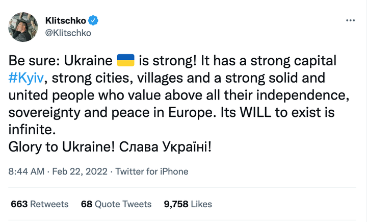 Klitschko sent out this message to the Ukrainian people
