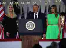 WASHINGTON, DC - AUGUST 27:  U.S. President Donald Trump and first lady Melania Trump is introduced 