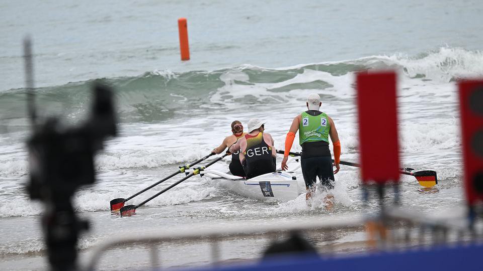 Sophie Leupold und Franz Werner beim Finale im Doppel-Mixed (Quelle: Detlev Seyb/World Rowing)