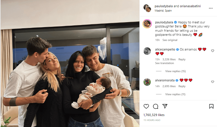 Alvaro Morata and Dybala's strong bond: He wanted Joya to be his daughter's godfather
