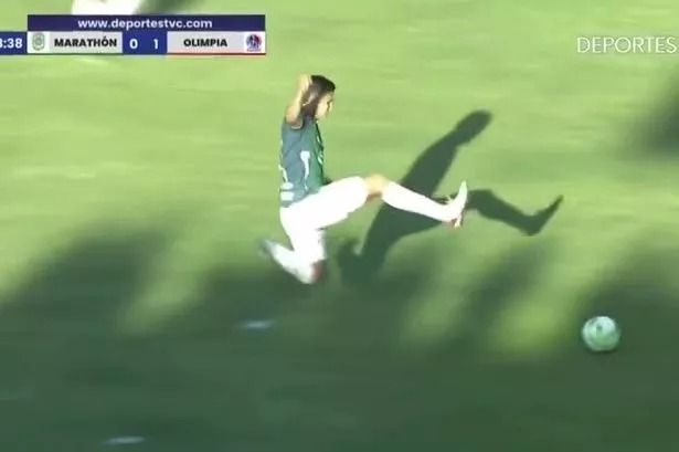 Marathon defender Andre Orellana was shown a red card for a dangerous tackle in Honduras
