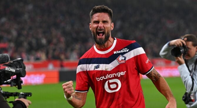 Olivier GIROUD of Lille Photo by Icon Sport – Photo by Icon Sport