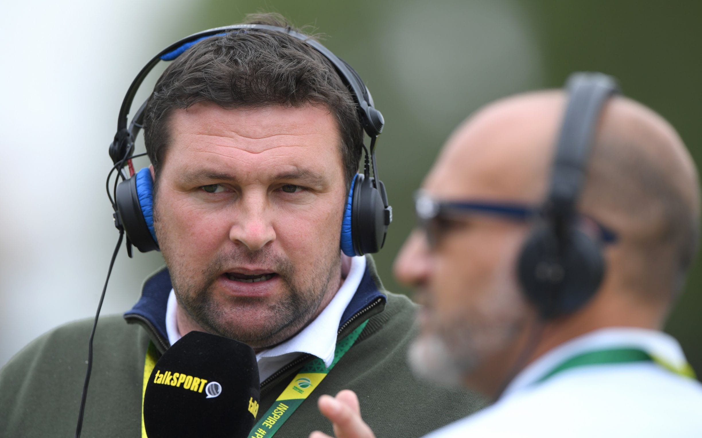 Former England players and TalkSport commentators Mark Butcher and Steve Harmison