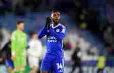 Leicester City's Kelechi Iheanacho applauds the fans at the final whistle  during the Sky Bet Championship match between Leicester City and Leeds U...