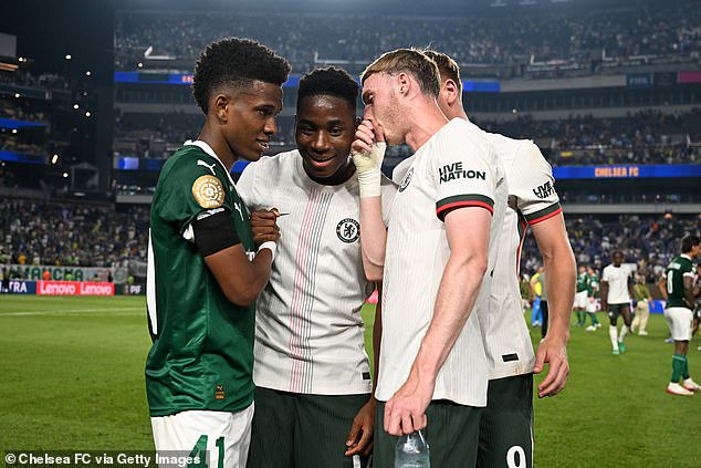 He also recalls meeting Cole Palmer for the first time when Palmeiras played Chelsea at the Club World Cup. 'I didn’t understand him much,' admits Estevao