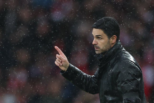 Arsenal's manager Mikel Arteta gives instructions during the English Premier League soccer match between Arsenal and Everton in London, Saturday, Oct. 24, 2026. (AP Photo/Ian Walton)