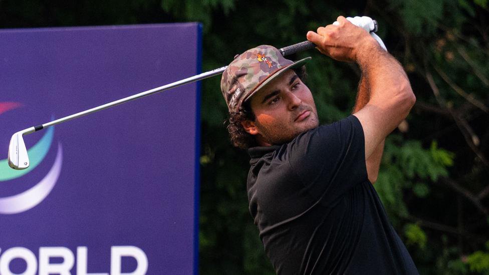 Eugenio Chacarra hits a shot during the third round of the India Championship