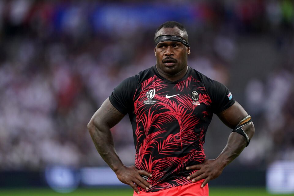 Levani Botia lors de sa dernière sélection avec le Fidji, lors de la Coupe du monde 2023.