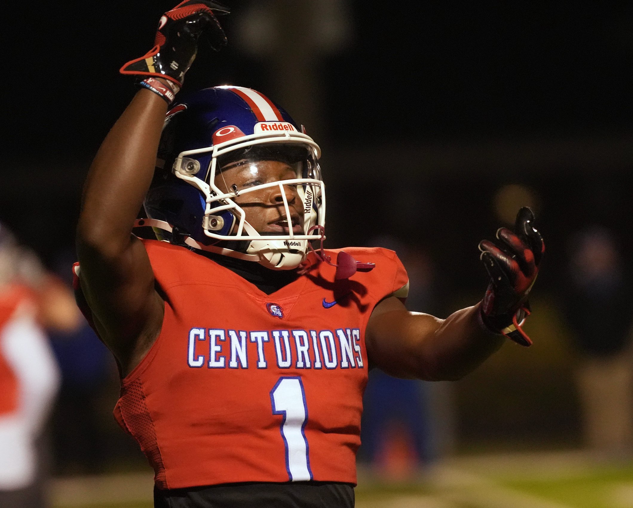 CAL's Ja'Hyde Brown celebrates after they scored a touchdown against Bell County in the KHSAA 3A semi final game. November 28, 2025