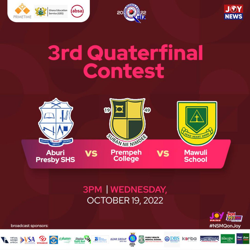 NSMQ2022: Six quarter-finals fixtures out, check out the tough battles ahead