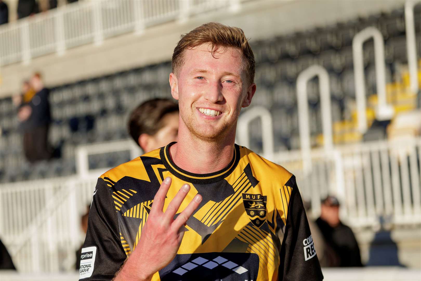 Ryan Hanson celebrates three points for Maidstone against Maidenhead last weekend. Picture: Helen Cooper