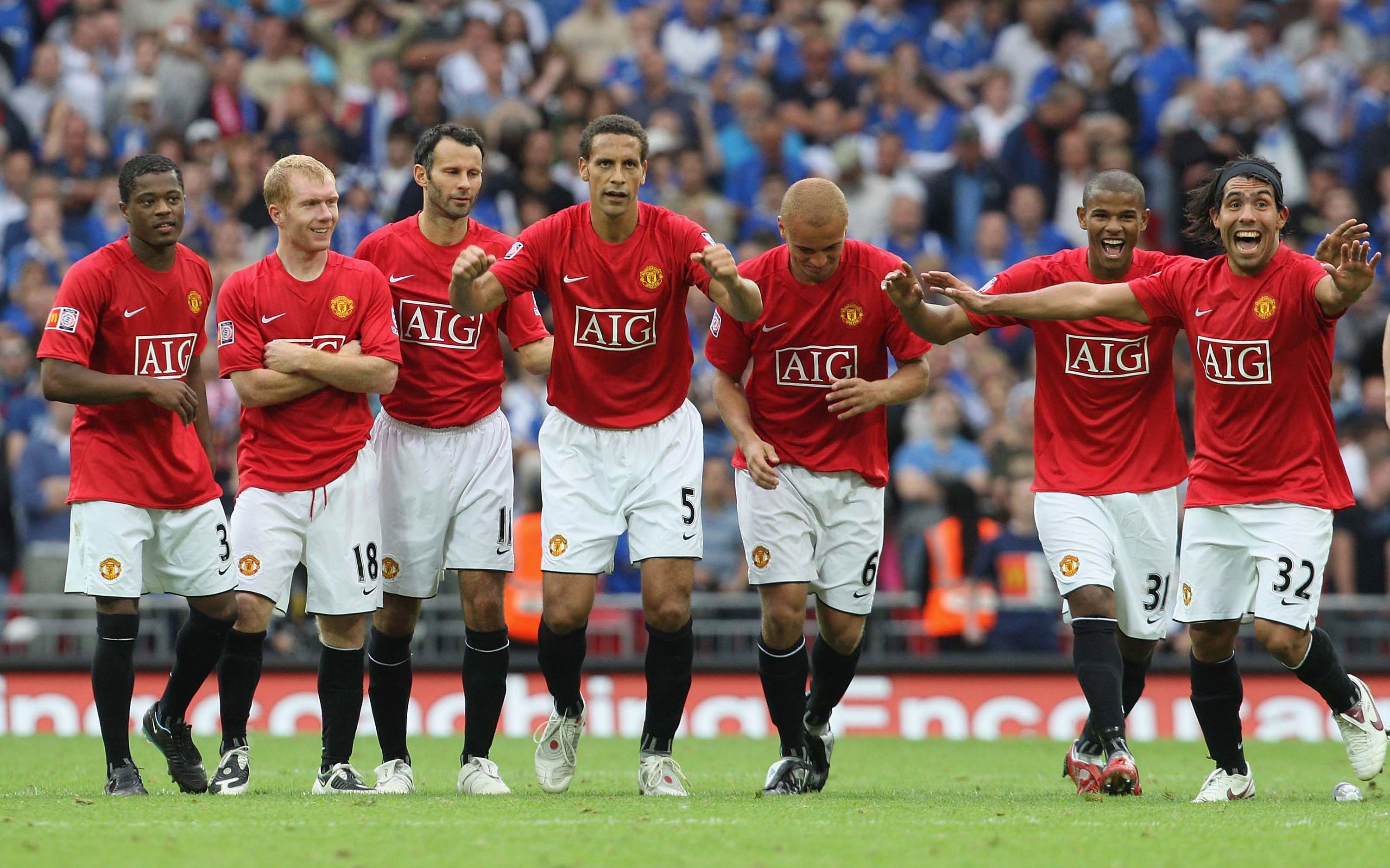 Carlos Tevez at Manchester United (Manchester United via Getty Images)