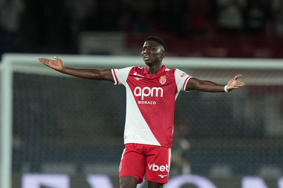 Lamine CAMARA of Monaco during the Ligue 1 McDonald's match between Paris and Monaco at Parc des Princes