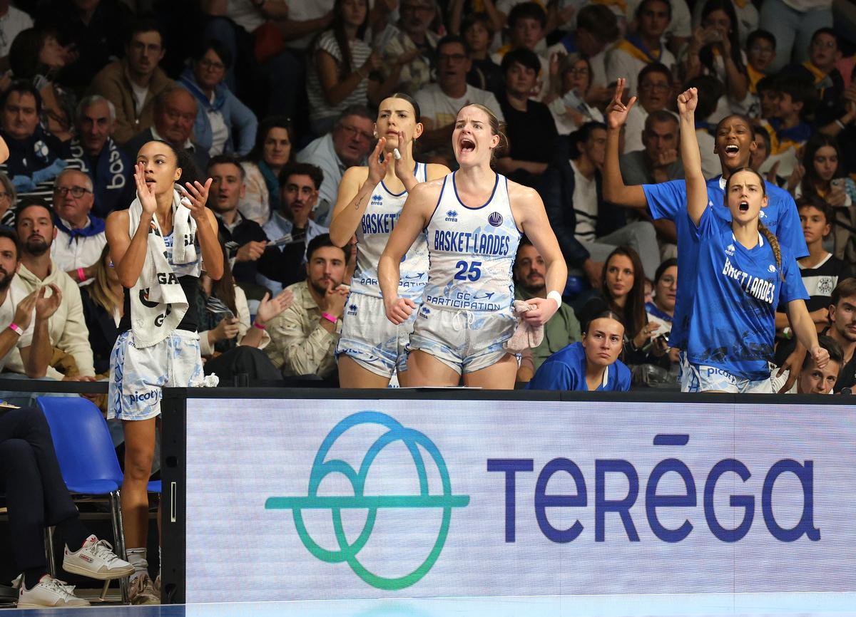 Le banc de Basket Landes pousse derrière son équipe, mais cette fois les Landaises n’ont pas réussi un de ces retours dont elles ont le secret.