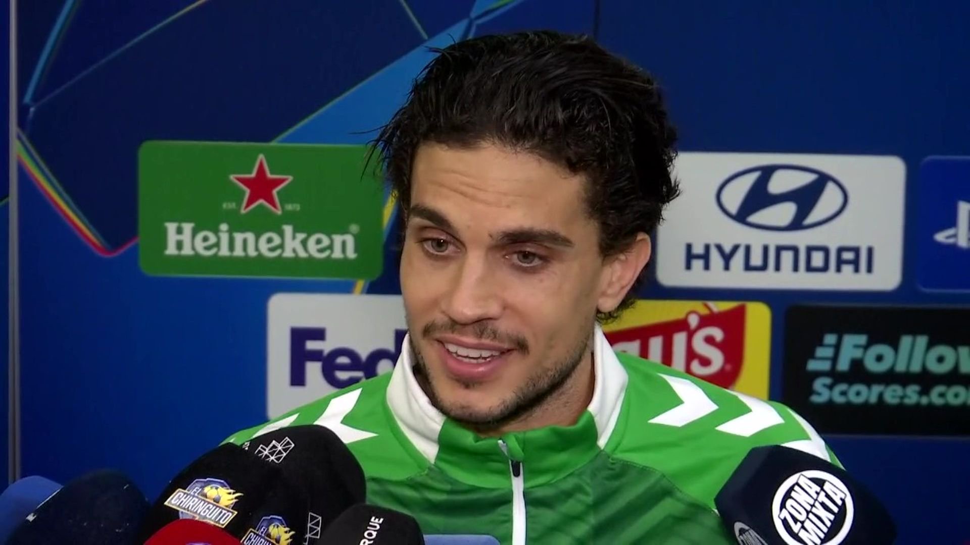 Marc Bartra in tears after Real Betis Champions League win