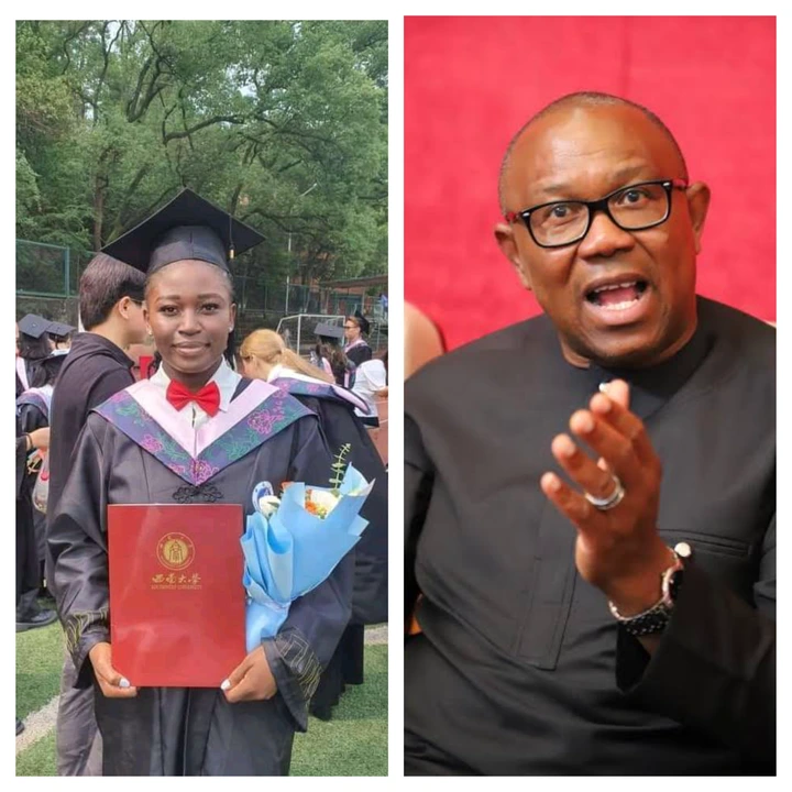 Peter Obi Congratulates Nigerian Lady, Ifeoma Amuche, On Becoming China's Best Graduating Student