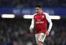 Alexis Sanchez of Arsenal  during the Carabao Cup Semi-Final First Leg match between Chelsea and Arsenal at Stamford Bridge on January 10, 2018 in ...