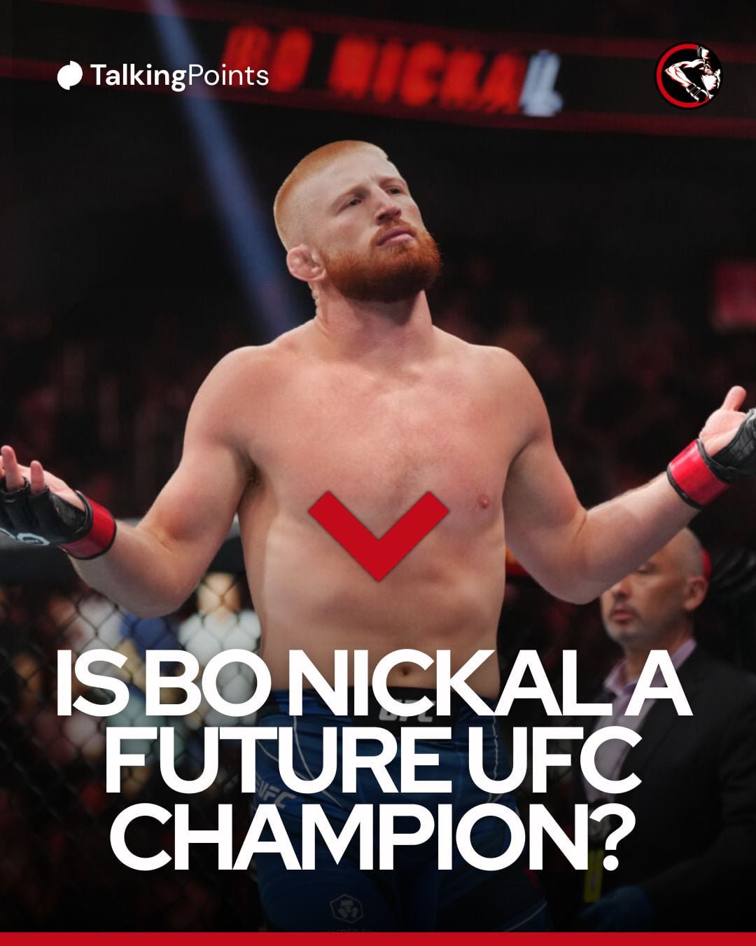 Bo Nickal shrugs inside the Octagon at UFC 290