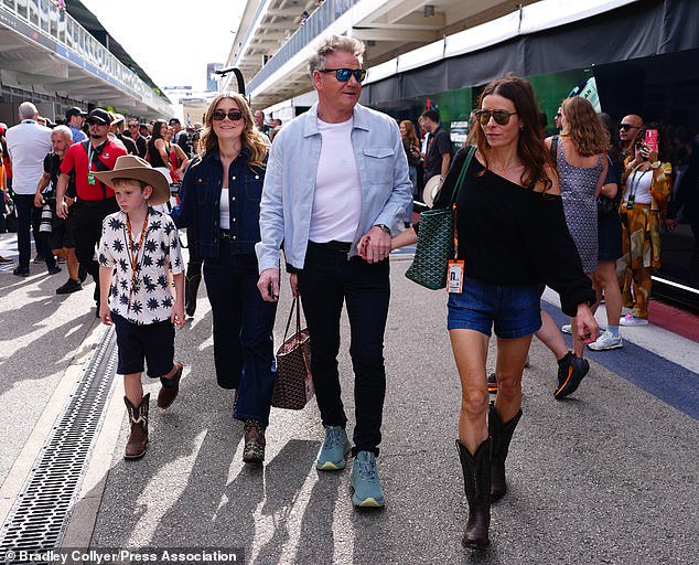 Tana Ramsay channelled her inner cowgirl as she attended the US Grand Prix with her F1 superfan husband Gordon and children in Austin, Texas on Sunday