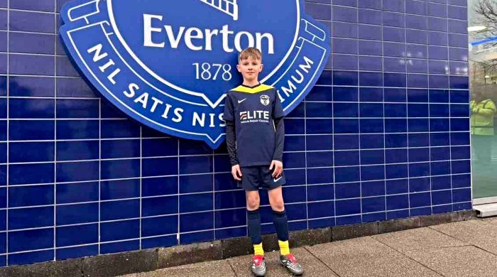 Ollie Wharton - big Everton fan